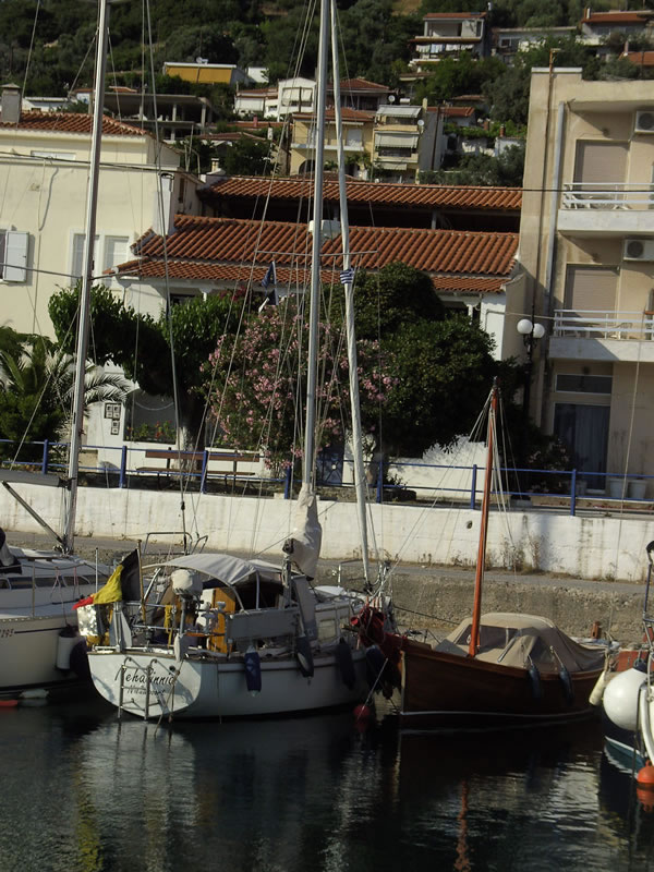 View of Nehalinnia in the harbour of LIMNI